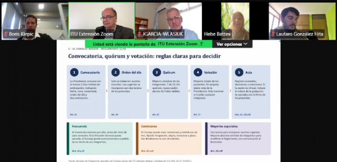 imagen Se realizó la primera reunión del Consejo Asesor del ITU 