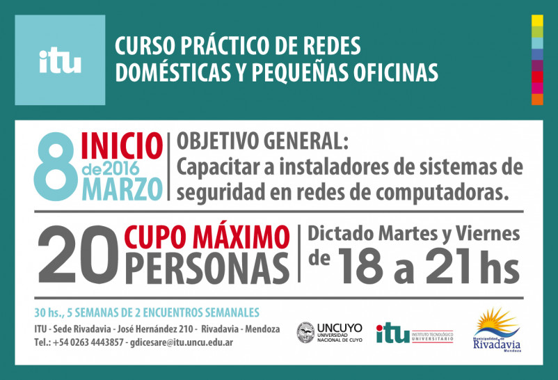 imagen Se dictará un curso gratuito de Redes domésticas y Pequeñas oficinas en Rivadavia