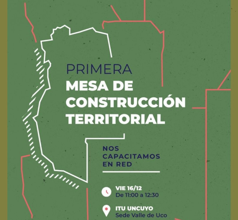 imagen Te invitamos a participar de la Primera Mesa de Construcción Territorial 