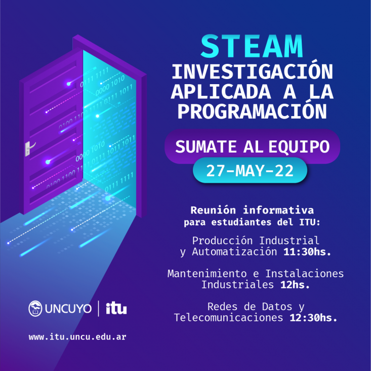 imagen Se llevarán a cabo charlas informativas para estudiantes que quieran participar del proyecto STEAM 